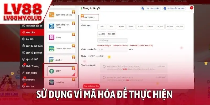 Sử dụng ví mã hóa để thực hiện